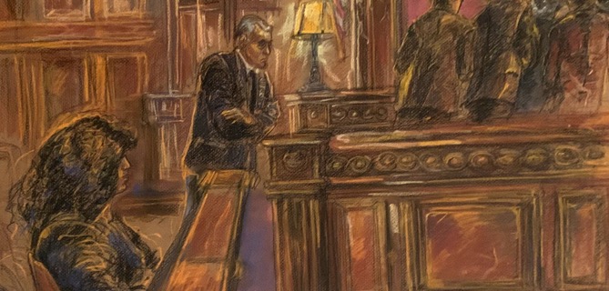 courtroom drawing