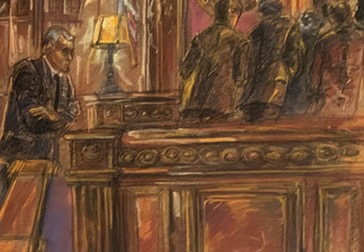 courtroom drawing